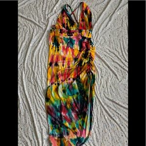 Tye dye split sexy dress